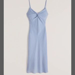 abercrombie Twist-Front Slip Midi Dress
